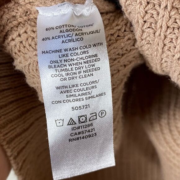 Loft Tan Ribbed Knit Pocket Front Sweater - Picture 5 of 5